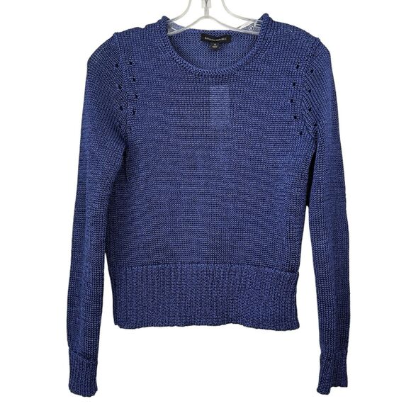Banana Republic Sweater Womens Size S Roll Neck Blue Metallic Pullover Jumper - Picture 3 of 14